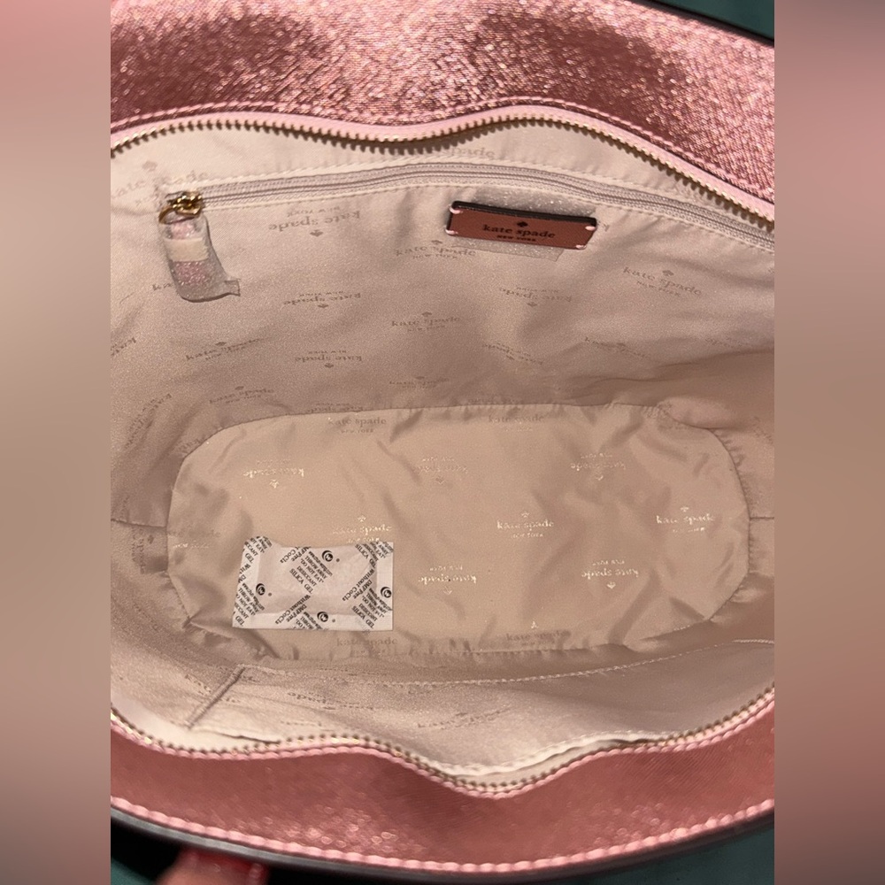 NWT Kate Spade Pink Glitter Tote Bag - Picture 4 of 7
